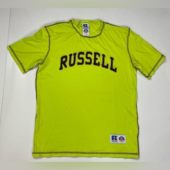 Russell ASAP Worldwide T-shirt Men Medium Neon Short Sleeve - Picture 1 of 7